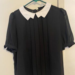ASOS sheer collared blouse sz S
